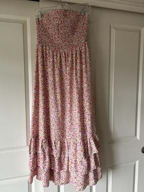 Floral strapless sundress-Size Large